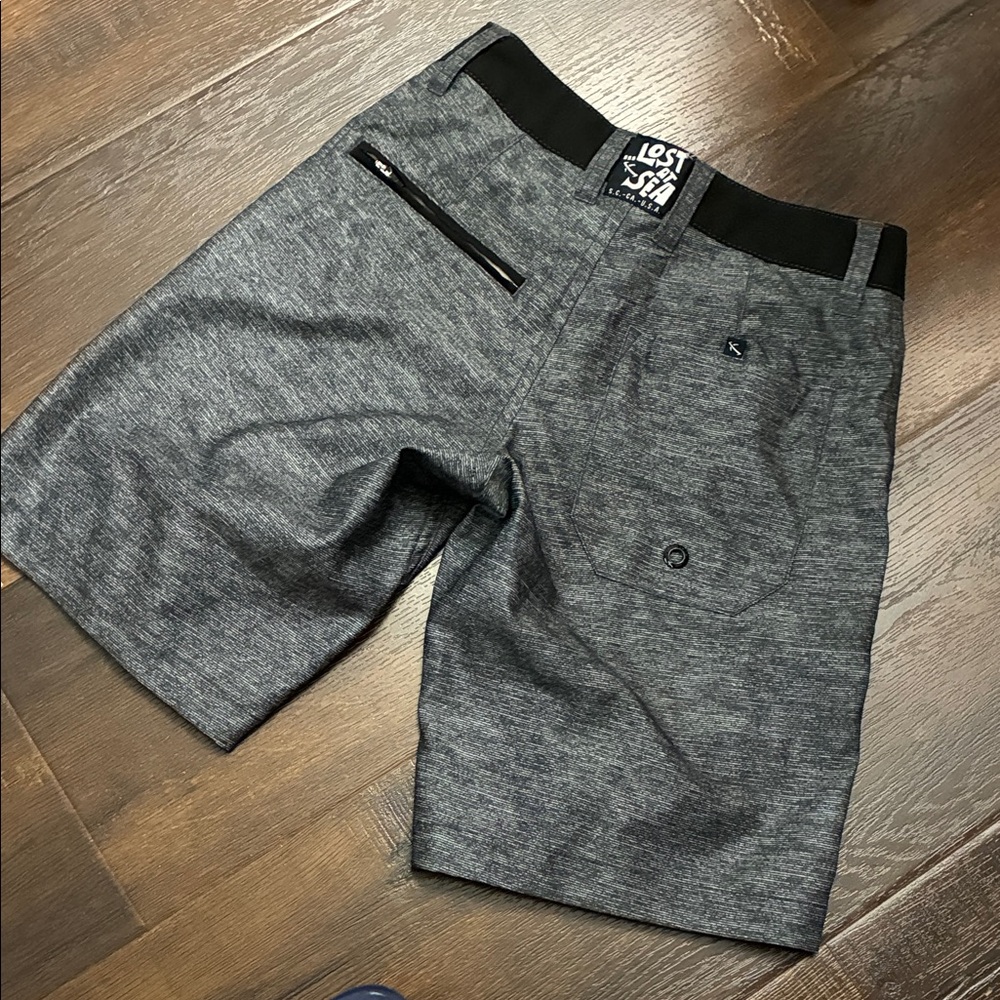 Men’s Lost at Sea black Hybrid BOARDSHORTS Summer Shorts SZ 23 XS SURF SURFBOARD